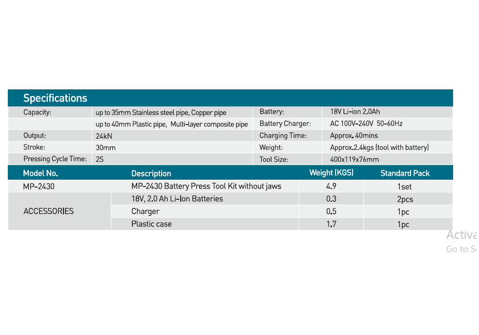 ZUPPER MP-2430 MECHANICAL PRESS TOOL mp 2430 1