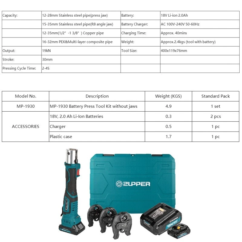 Zupper MP-1930 mechanical press tool mp 1930 6